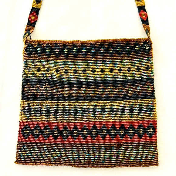 Multicolor Patterned Women Beaded Bag - Picture 9 of 11